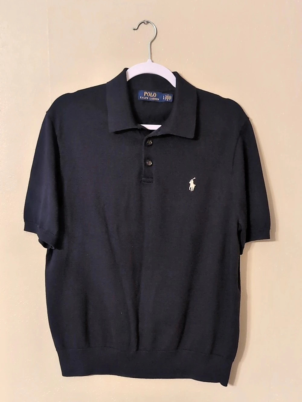 Polo Ralph Lauren Short-Sleeve Knit Polo Sweater Men's Black Large